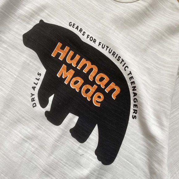 Human Made Polar Bear Graphic Print Classic Small Logo Short Sleeves White - Picture 11 of 12